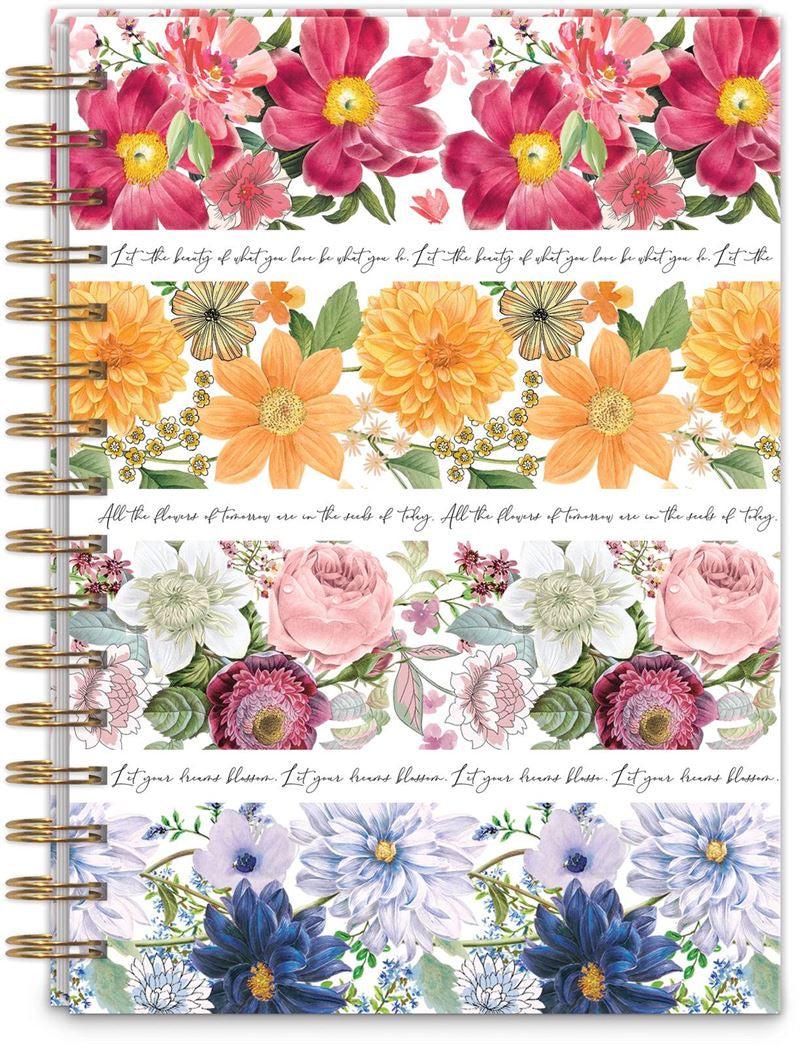 Floral Stripe - Spiral Bound Journal