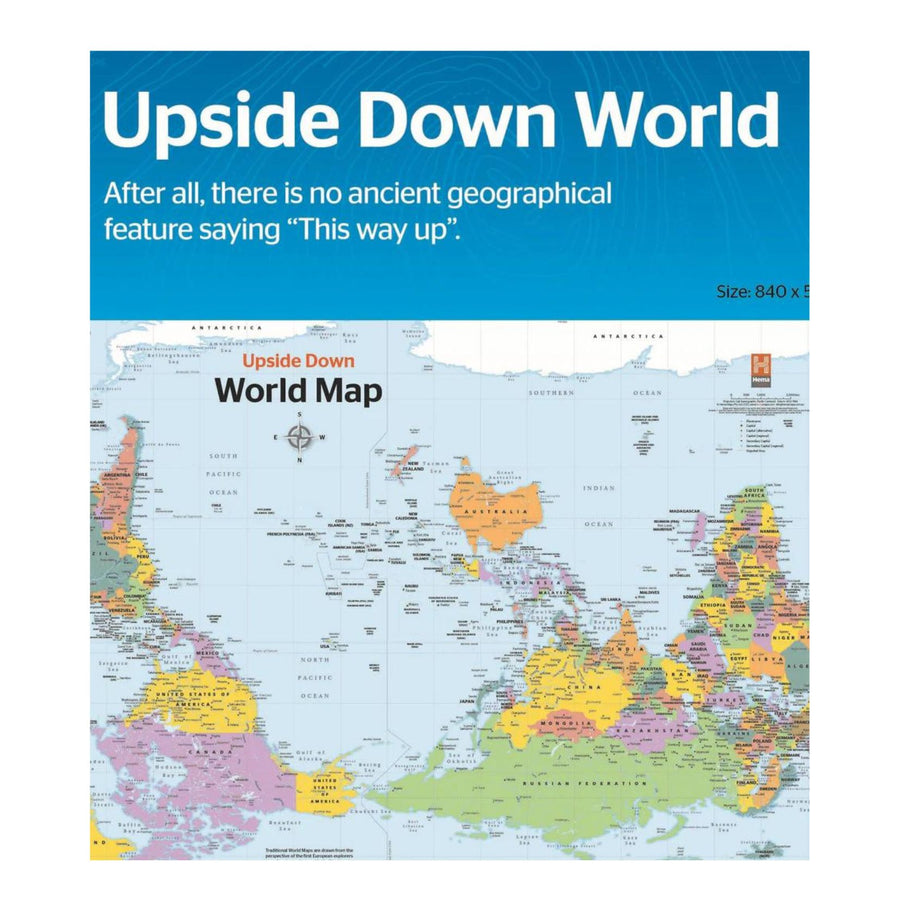 Upside Down World in Envelope Folded Map