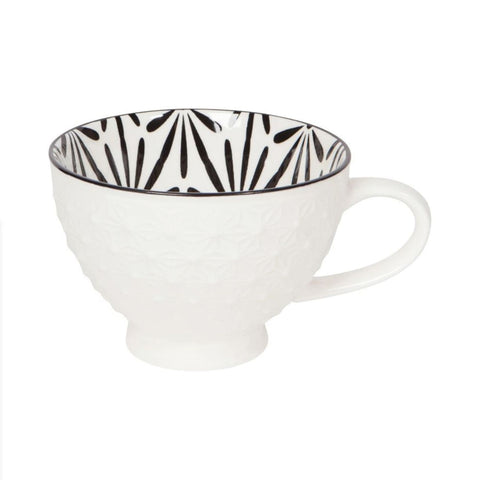 White Stamped Latte Mug