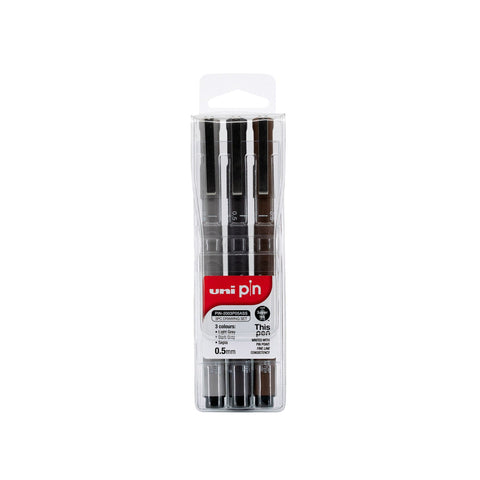 Uni Pen - 3 pc Drawing Set - Grey & Sepia