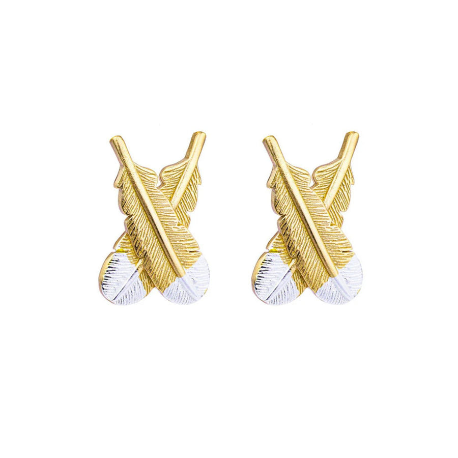 Huia Feather Earrings - Gold
