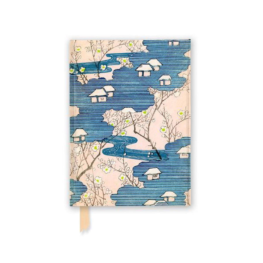 Japanese Woodblock Cottages with River Notebook