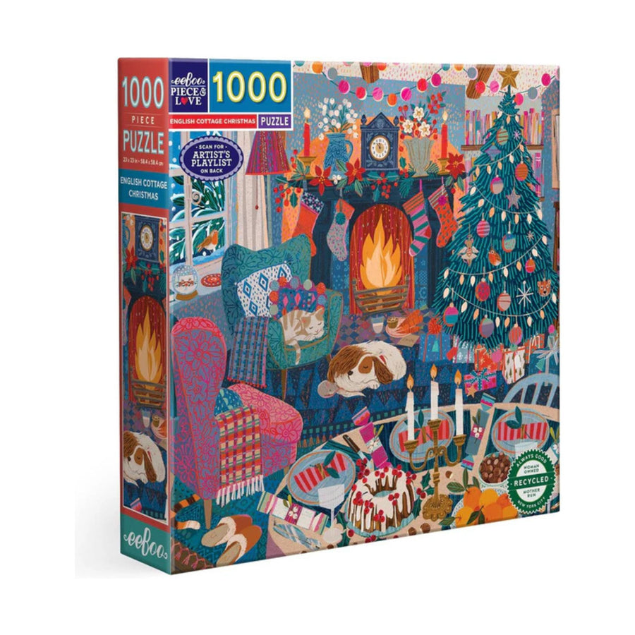 Eeboo English Cottage Christmas 1000 pc Jigsaw