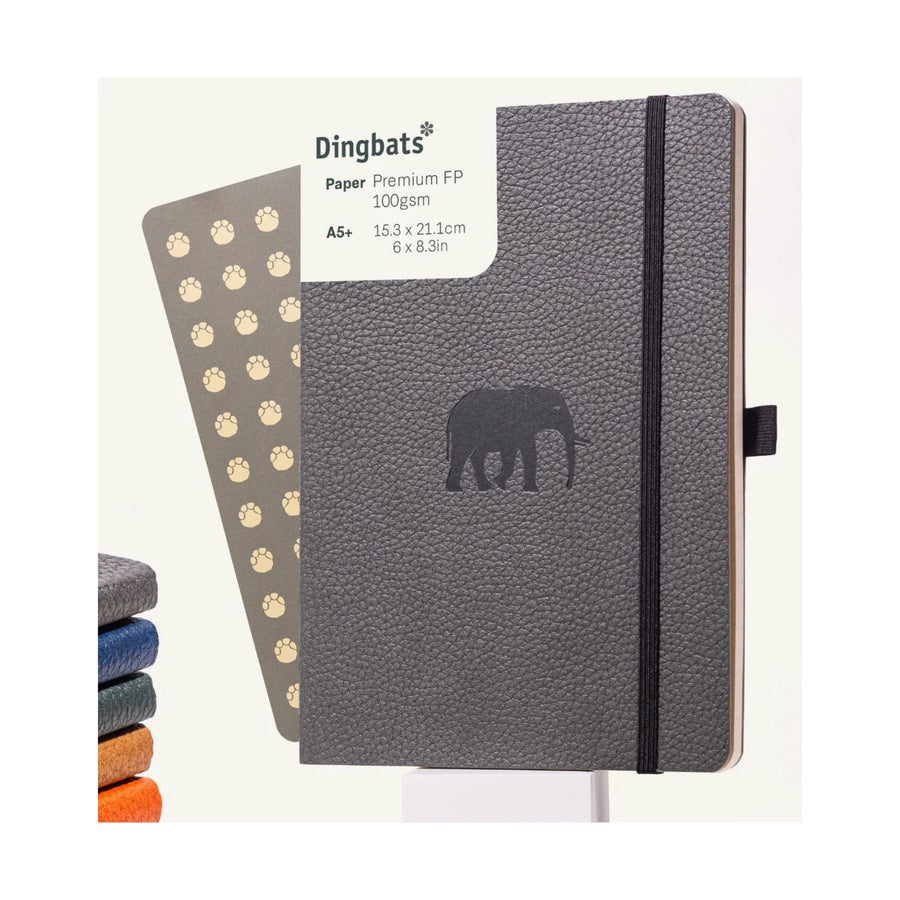 Dingbats Wildlife Grey Elephant A5 Softcover Lined