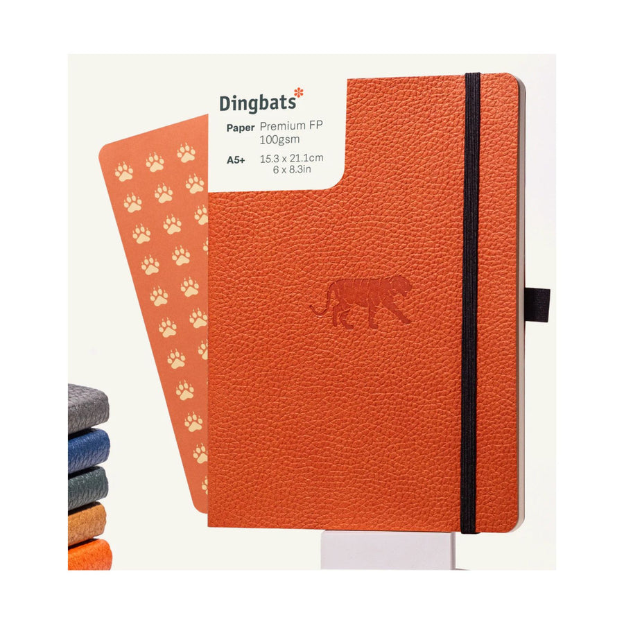 Dingbats Wildlife Orange Tiger A5  Soft Cover lined