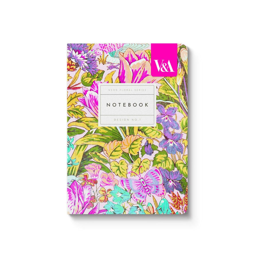 V & A Floral Tulip Neon A6 Notebook