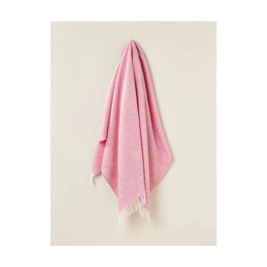Herringbone NZ Pure Wool Throw - Pink
