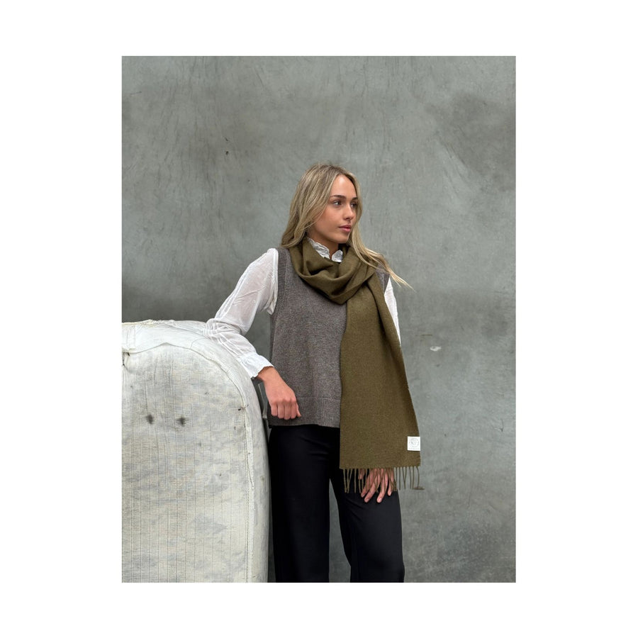 Merino Scarf 25 cm - Army Green