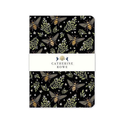 Bee Pattern - A5 Luxury Notebook, Catherine Rowe