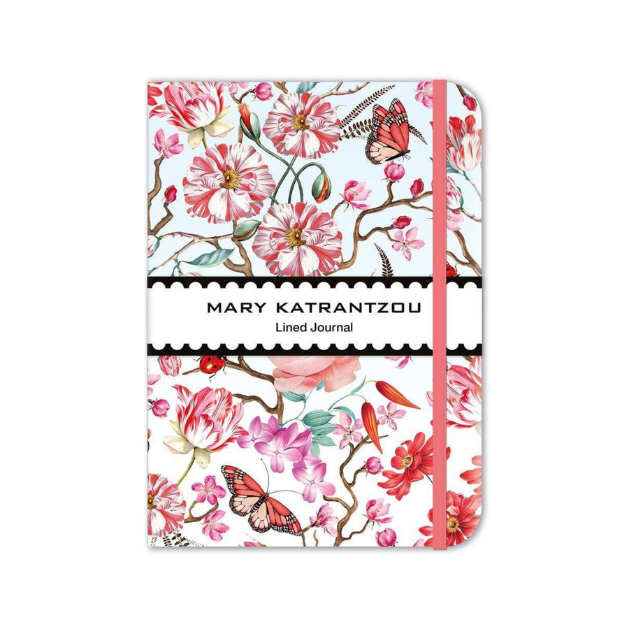 Red Floral Elastic Closure Journal