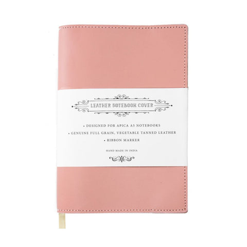 Leather Notebook Cover A5 - Dusky Pink