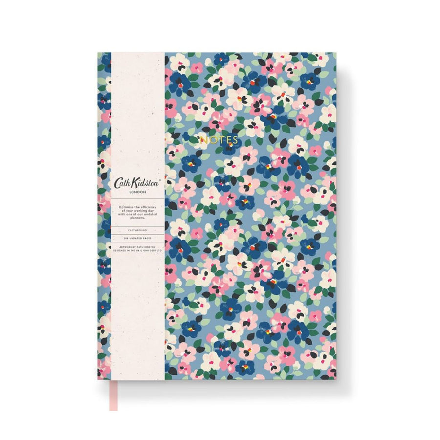 Cath Kidston A5 Soft Cloth Notebook - Painted Pansies