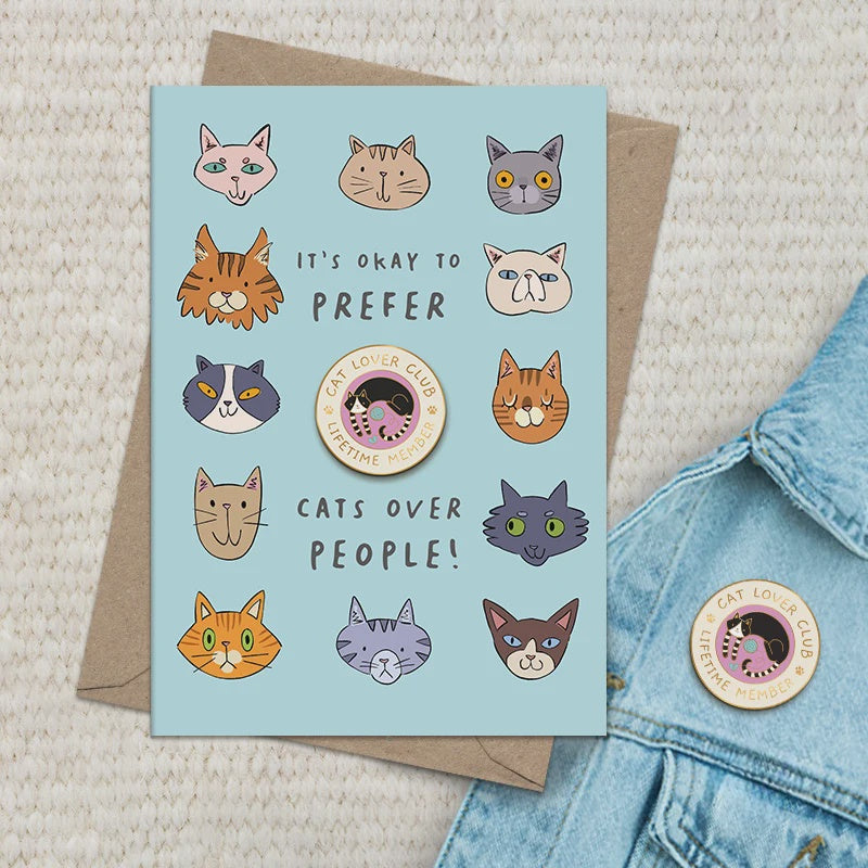 Dogs Over People Greeting Card with Badge