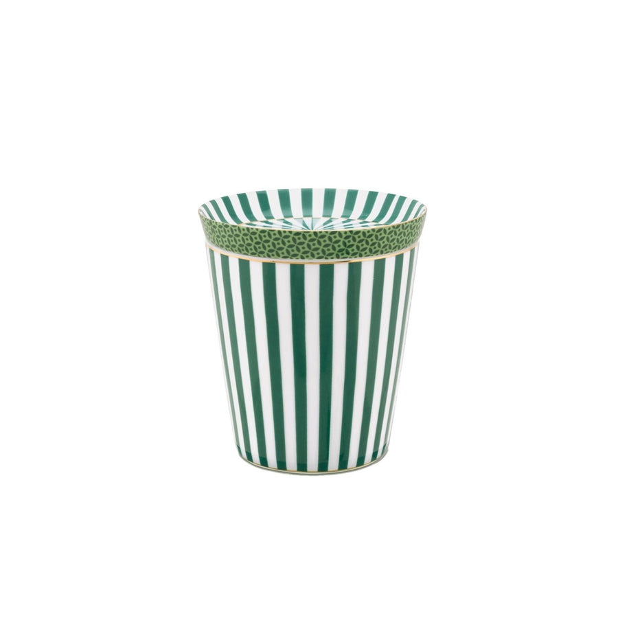 Small Mug with Lid - Royal Stripes - Green