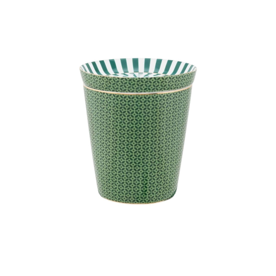 Small Mug with Lid - Royal Tiles - Green