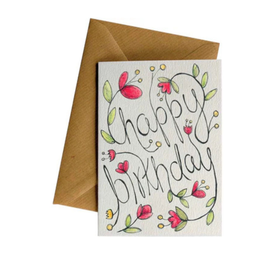 Happy Birthday Floral Greeting Card