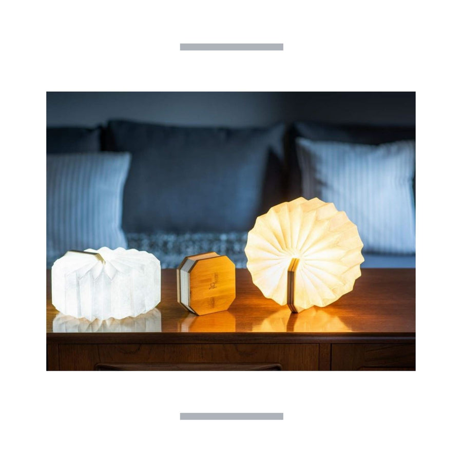 Small Walnut Accordion Led Light