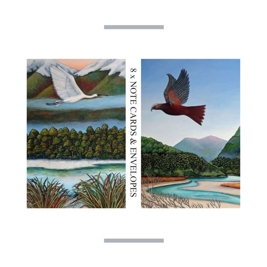 Kotuku & Kaka Notecard pkt 8
