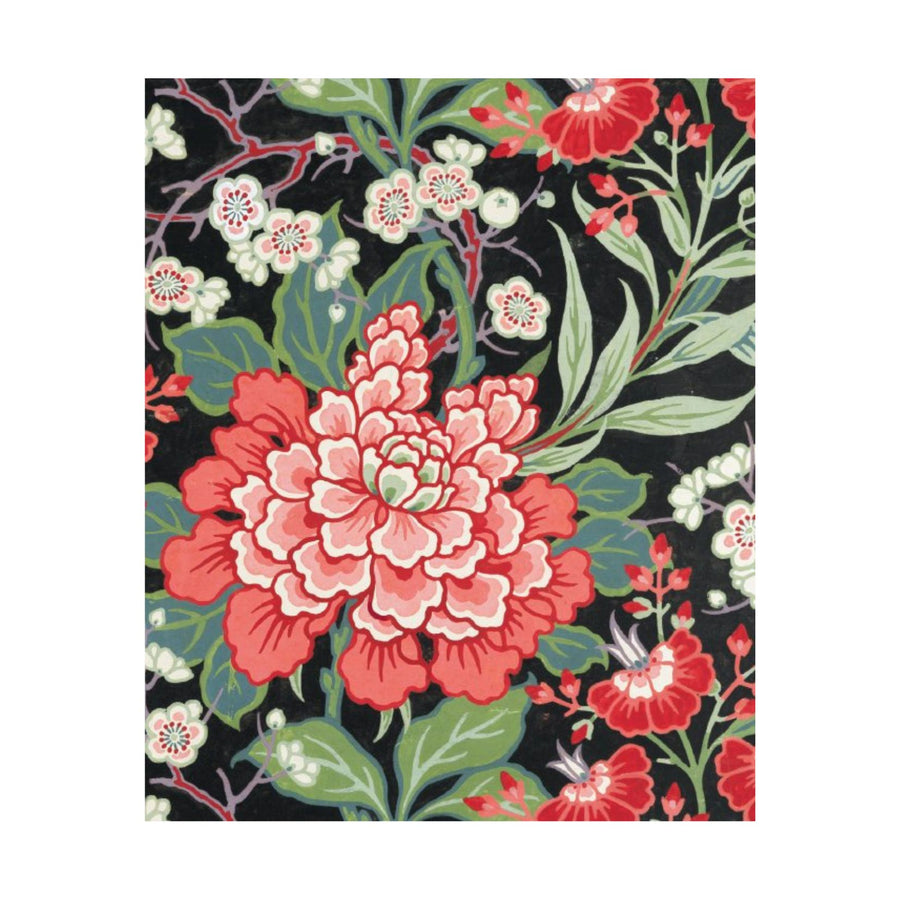 Peony and Prunus Greeting Card