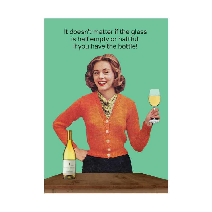 Glass Half Full Greeting Card