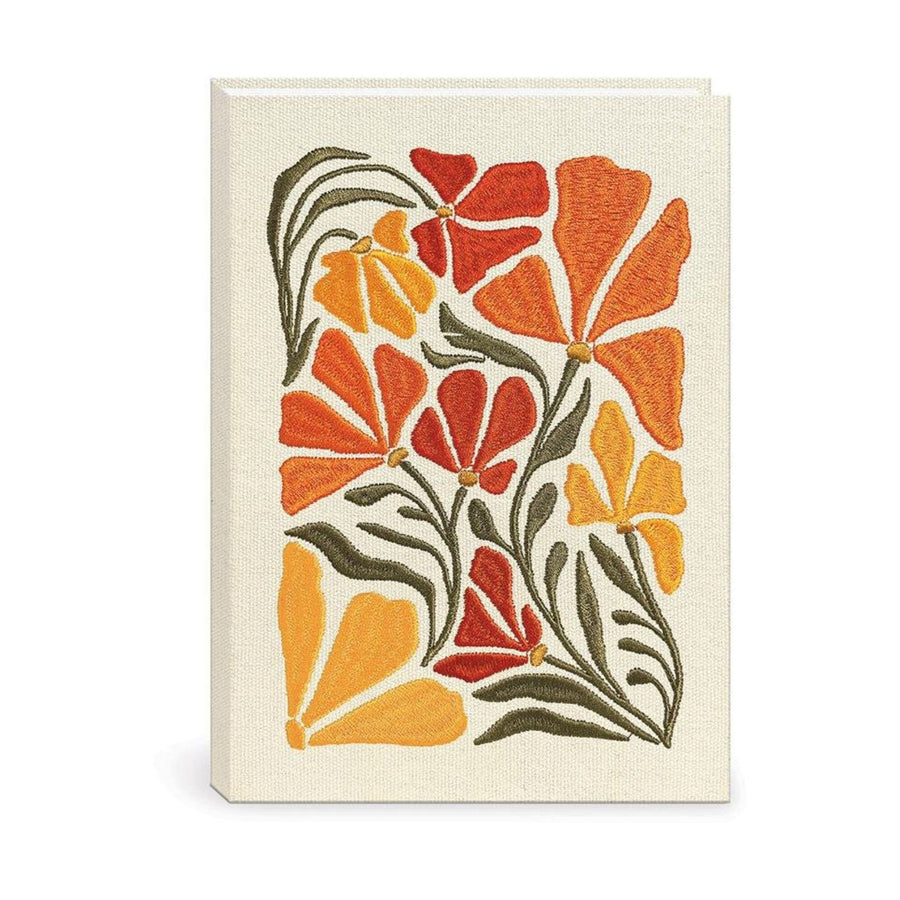 Poppy Embroidered Fabric Journal