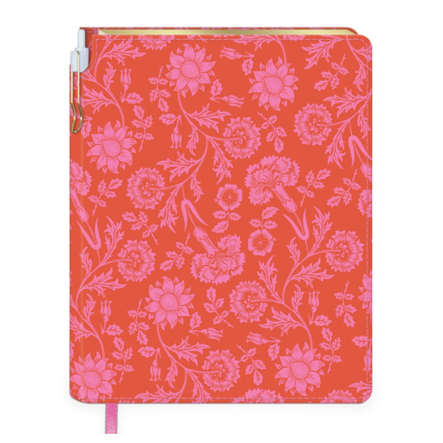 Orange Floral Journal with Pen