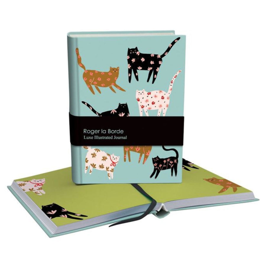 Cinnamon Blue Cats Illustrated Journal