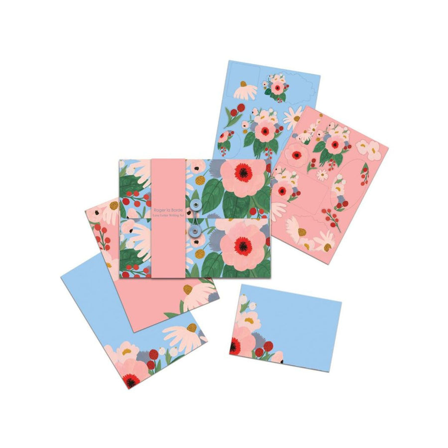 Big Pink Flowers Writing Set