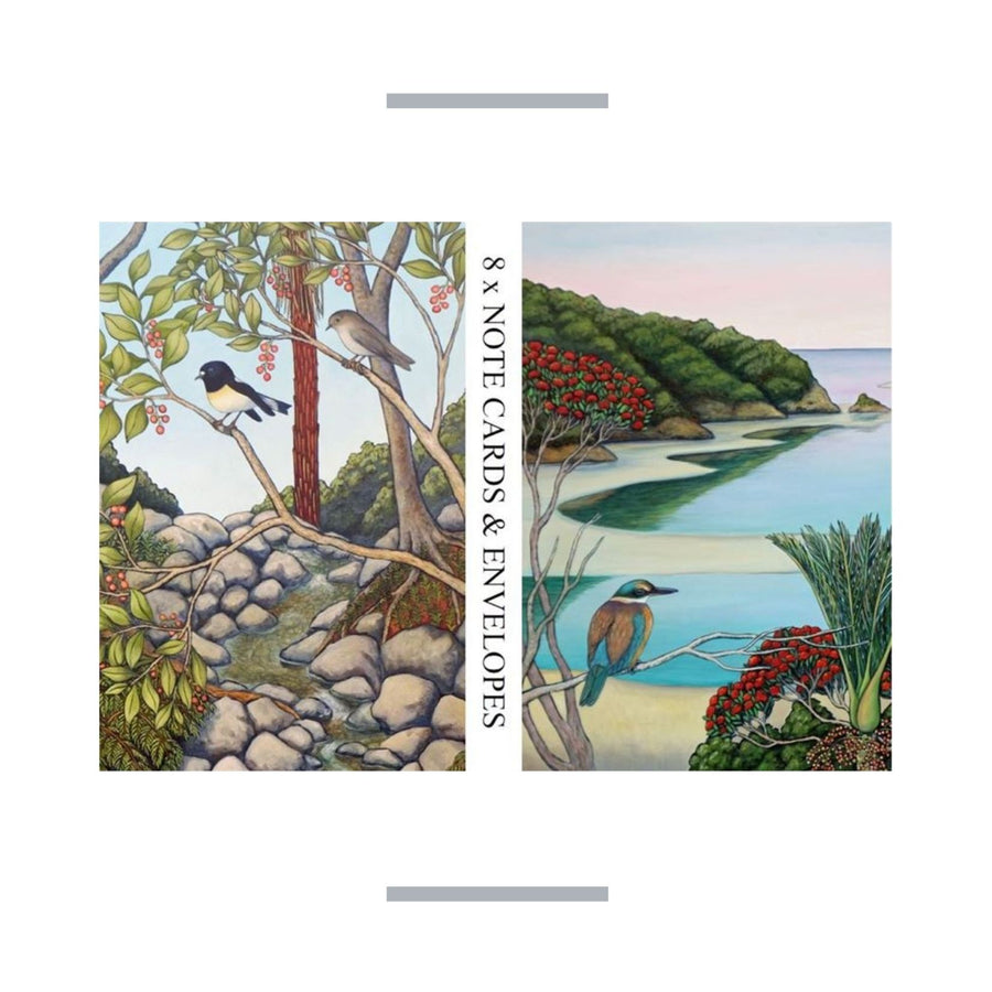 Miromiro & Kingfisher Notecards Pkt 8